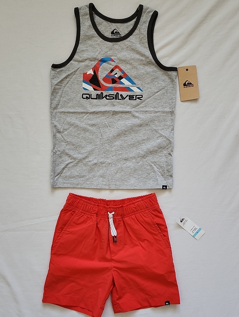 NWT Quiksilver Kids Boys 2-Piece Graphic Tank & Shorts Set Size 5